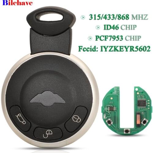 Bilchave 3 Buttons For BMW MINI R56/LCI CLUBMAN R55/LCI COUPÉ R58 Remote Car Key 315/433/868MHz PCF7953 Chip IYZKEYR5602