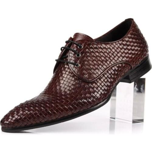 Leather Mens Fashion Business Office Dress Shoes Italian Oxfords Derby Shoes Pointed Toe Wedding Party Formal Oxfords