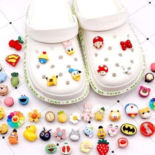 Hot Sale 3D One Set Croc Cartoon Animals Charms Shoes Accessories Princess Flower Fruits Decorations For Sneaker Children/Adult