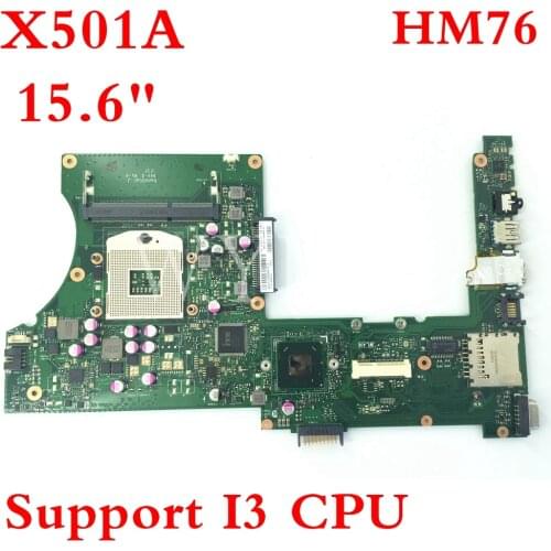 X501A SLJ8E Support I3 CPU HM76 REV 2.0 mainboard For ASUS X301A X401A X501A Laptop motherboard 60-NNOMB1102-A06