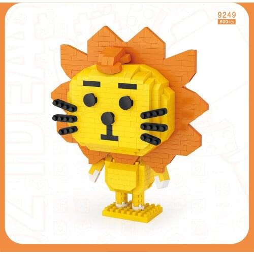 Lovely cartoon lion micro diamond block assemble nanobricks educational toys for children gifts building bricks