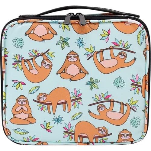 Fashion Cosmetic Bags Cases New Makeup bag Heat Transfer Printing Women Travel cosmetic organizer bag With Adjustable Divider