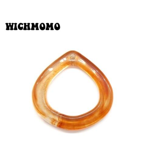 2019 Fashion 35mm 5pieces/bag Acrylic Brown Water Drop Smooth Charms Pendant for DIY Earring Jewelry Making Finding Accessories