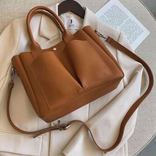 Fashion Large Capacity Tote Crossbody for Women 2020 New High Quality PU Leather Shoulder Bag 2/set Simple Totes Top-handle Bag