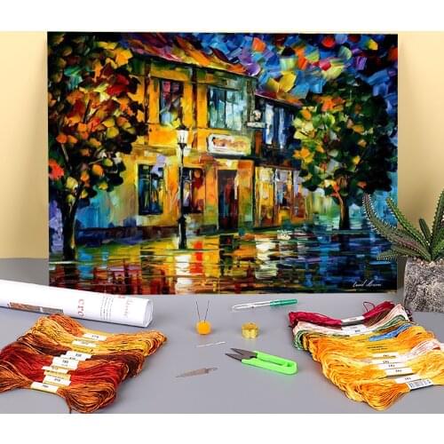 Little Square Printed 11CT Cross Stitch Set DIY Embroidery DMC Threads Painting Handiwork Needlework Knitting Floss Needle