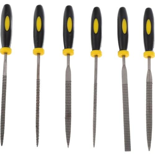 6pcs Small Wooden Rasp Set Flat Round Square Needle Files DIY Woodworking Tools
