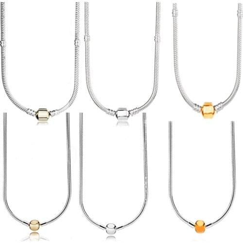 New High-quality 925 Silver Barrel Buckle Two-tone Necklace At The Moment, Exquisite Series Of Original Accessories For Ladies