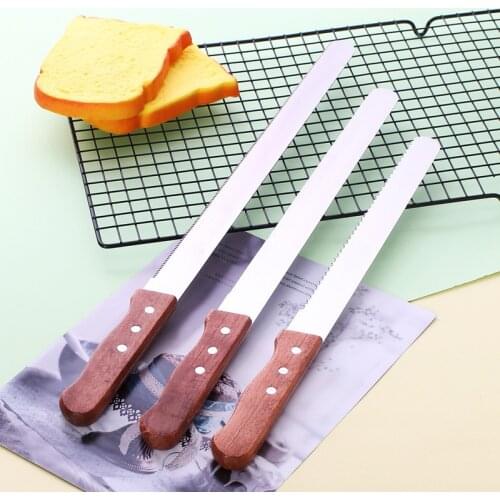 Stainless steel toast cake knife 10 inch-14 inch serrated bread knife Bread knife fine tooth coarse tooth kitchen accessories