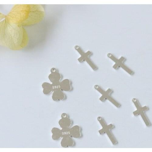 " Fake One Penalty Ten " 5*11MM/10*12MM 5G s925 Jewellery Cross Luck Leaf Charms Findings Jewelry Beads