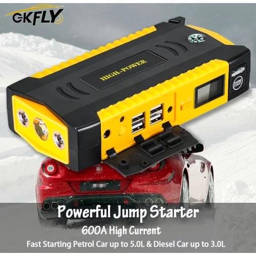 GKFLY Super Power 16000mAh Starting Device 12V Car Jump Starter Power Bank Car Battery Booster Charger For Petrol Diesel CE