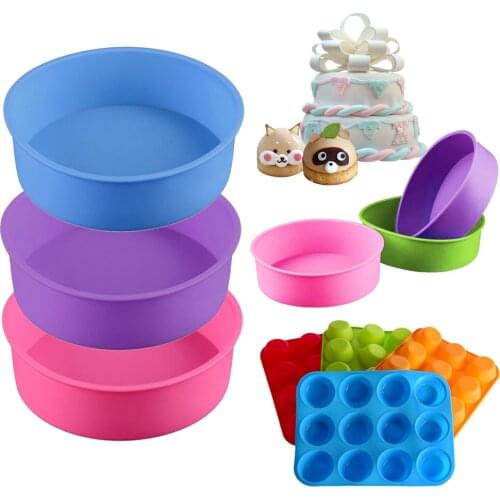 Silicone Cake Round Shape Mold Decorating Bread Pan Layered Mousse Cake Bread Mold Making Tools Pizza Wave Edge Baking Pans
