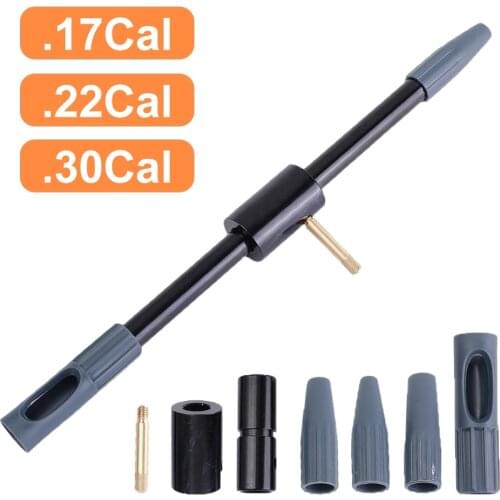 Tactical Universal Bore Guide Gun Clean Brush with 3 Muzzle Guides Hunting Gun Cleaning Kit Tool for .17Cal .22Cal .30Cal
