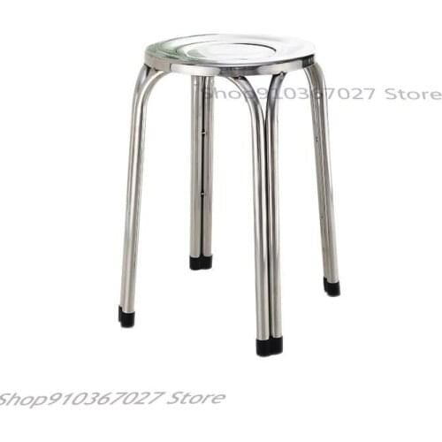 Thick 304 Stainless Steel Stool Hotel Round Stool Restaurant Home Chair Low Stool High Stool