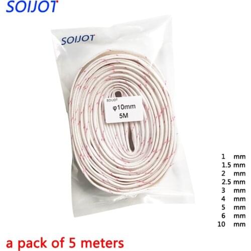 1 pack of 5 meters Yellow wax tube 1mm~10mm Fiberglass sleeving High temperature insulated wire casing Glass Fiber Tube