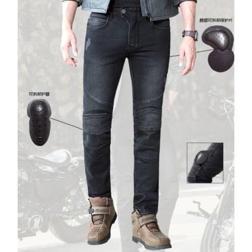 UglyBROS velvet UBP02 black color featherbad motorcycle pants male knight warm slim super fit jeans protection casual trousers