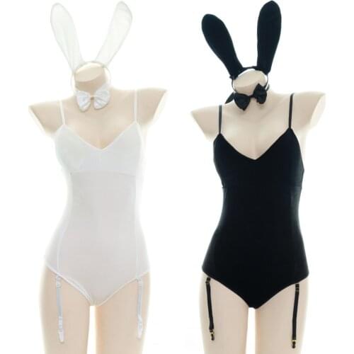 Cute Anime Bunny Girl Cosplay Costume Set Women Sexy Halloween Customes Rabbit Bodysuit Uniform Suit