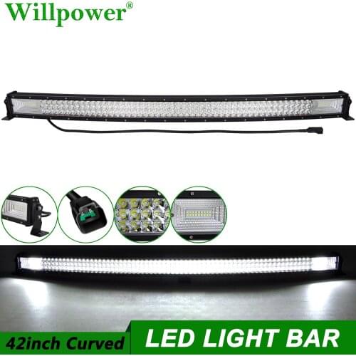 SUV Car Roof 540W 42inch Curved Thin Light Bar For Jeep Dodge Chevy 4x4 Truck Offroad Pickup Bumper Driving Lamps LED Lightbar