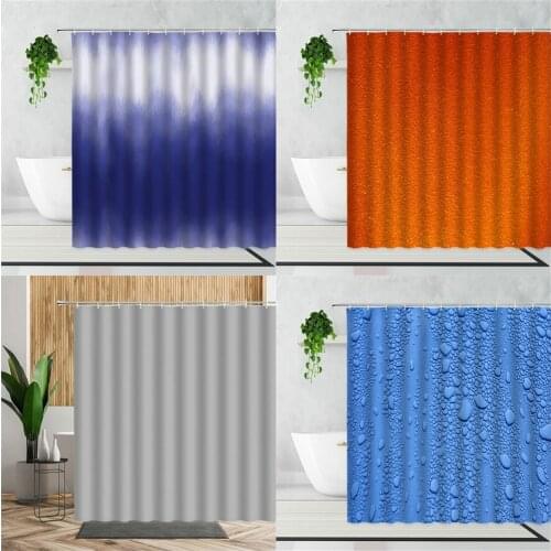 Gray Fabric Shower Curtain Orange Purple Blue Black Nordic Minimalist Style Bathroom Decor Waterproof Bath Curtains With Hooks