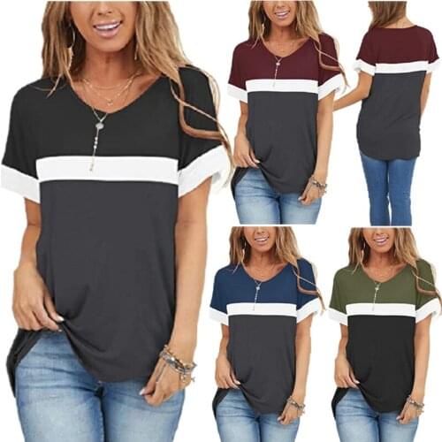 T Shirt Women 2021 New Arrival Summer Style New Pure Color Round Collar Short Sleeve Into Joining T-shirt Tshirt LDMCX1228
