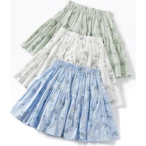 2021 Summer New Floral Pattern Skirt Women High Waist Sweet Cute Girl Korean Version Cotton and Linen Thin Short Skirt