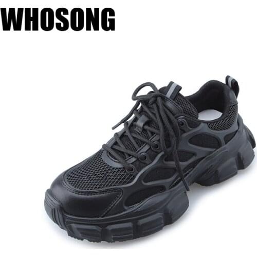 2021 Women Sneakers Ladies Platform Shoes Girls Sport Sneakers Female Brand Chunky Sneakers Real Leather Bottom Shoes Trainers