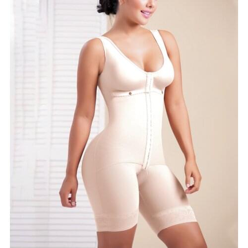 Women Bodysuit Front Closure Adjustable Tummy Control Shapewear Slimming Fajas Reductoras Lace Body Shaper
