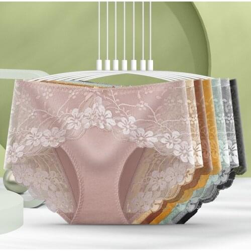 Womens underwear Womens pure cotton antibacterial low middle waist cotton tangas women sexy charming girl traceless lace