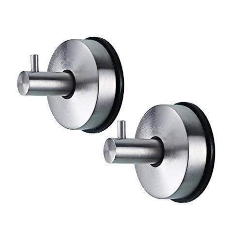 2PCS 304 Stainless Steel Vacuum Suction Cup Hooks Shower Holder Removable Towel Rack and Kitchen Organizer Towel Hook Coat Hook