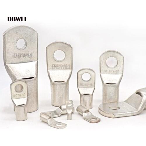 20pcs Bolt Hole Tinned Copper Cable lugs Battery Terminals set Wire connector 4mm2 6mm2 10/16/25mm2 35/50mm2 4mm 5mm 6mm 8mm