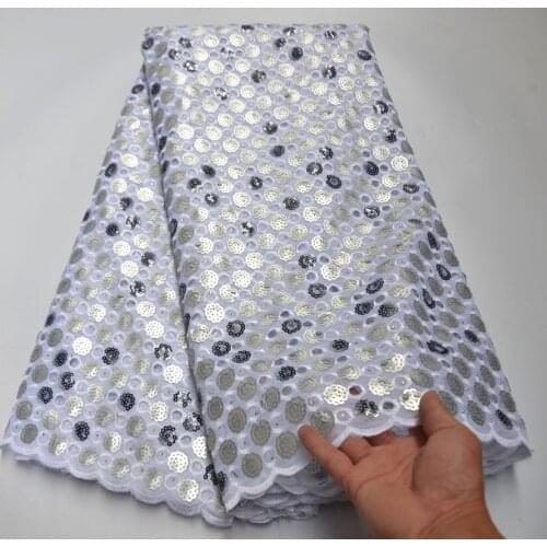 2020 High Quality African flower Sequin Organza Lace Fabric Lace French Tulle Lace Fabric Nigerian Lace Fabrics For Wedding F-96