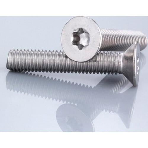 50pieces M2 M2.5 M3 M4 Stainless Steel 304 Torx Countersunk Screw Guard Screw Six-Lobe Flat Head Machine Security Screws