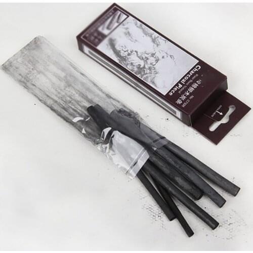 6pcs/set 11*0.7cm Sketching Charcoal Strips Cotton Willow Charcoal Bars For Artist Chinese Oil Painting Drawing Sketching Tools