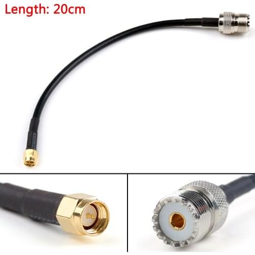 Artudatech 20cm 50cm RG58 Cable SMA Male Plug To SO239 UHF Female Jack Straight Pigtail 8in 20in