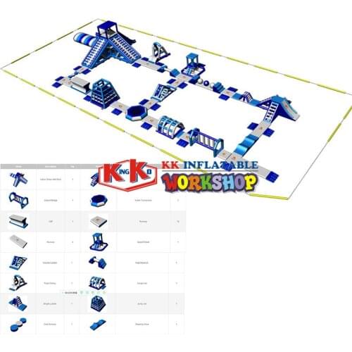 Large Inflatable Water Park Playground , Inflatable Air Water Racing Floating Sport