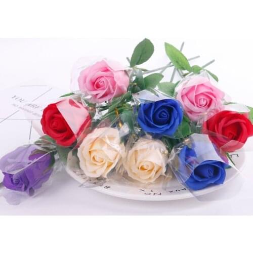 Soap Flower Rose Artificial Flower Bouquet Multicolor Rose Wedding Flower Decoration Scrapbooking Fake Rose Flower