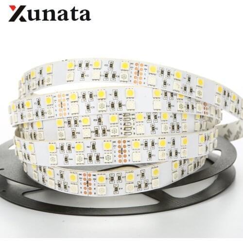 DC12V 24V 5M Double Row waterproof 5050 SMD RGBW Flexible LED Strips RGBWW RGB+White/warm white 5M 120led/M 600LEDs IP33/IP67
