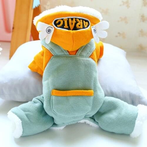 Cotton Dog Winter Warm Clothes Pet Clothing For Dogs Jumpsuit Soft Dog Coat Jacket Pet Outfit For Dogs Costume Cartoon Clothing