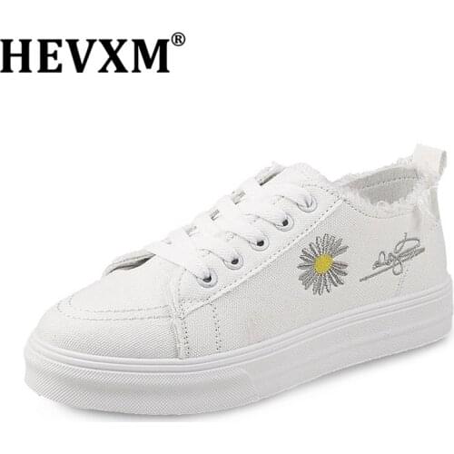 Womens Fashion 2020 Vulcanized Shoes Woman Sneakers New Sun Flower Retro Canvas Shoes Flat Fashion Comfortable Low Shoes Women