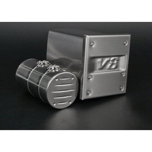 LESU Metal Exhaust Tank V8 Box for 1/14 TAMIYA MAN TGS TGS RC Tractor Truck Model DIY Car