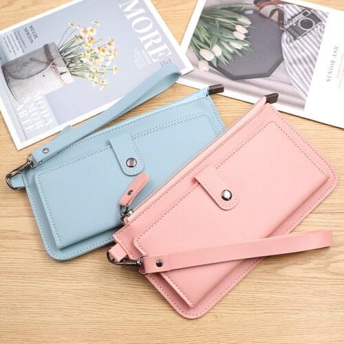 Multifunctional Fashion Womens Wallet 2020 New PU Leather Long Wallets Multi-card Position Clutch Buckle Zipper Student Wallet