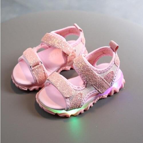 Fashionable Children Kids Summer Sandals For Girls Boys Kids Bling Led Light Luminous Sport Sandals Shoes Baby Cute Sandal