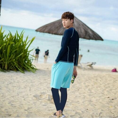 Men/Womens Surfing Swimsuits 3/4 Piece set Long Sleeve Sun Protection Rash Guard Surfing Swimsuit Swimwear Bathing Yoga Suit