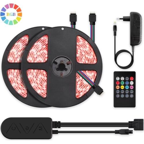 RGB 5050/2835 Led Strip Light Full Kit Waterproof 10M Ribbon Led Tape IR Remote Bluetooth Control For TV PC Backlight Decoration