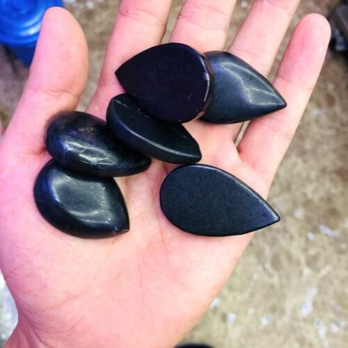 Wholesale 1pcs 100% Natural Shungite Beads Pendant,Pear Drop Gem Stone Energy healing gem Stones 30mm