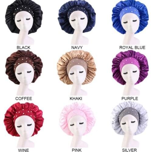 Sleep Cap Waterproof Shower Cap Female Hair Care Large Satin Silk Bonnet cap