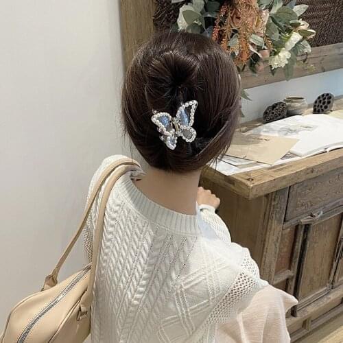 Korea butterfly hair claws elegant fairy hairpin acrylic headdress ladies hairpin durabletray hair tools girl hair accessories