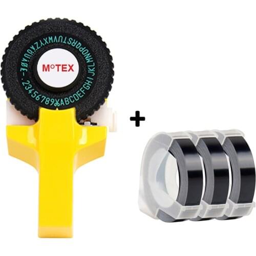 1PCS MoTex E101 label maker machine compatible for dymo embossing Tape Yellow Manual Typewriter 3d printer embossing label maker