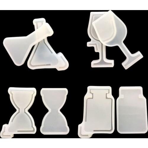 1pcs UV Resin Jewelry Liquid Silicone Mold Cup & Bottle Goblet Resin Charms Molds For DIY Intersperse Decorate Making Molds