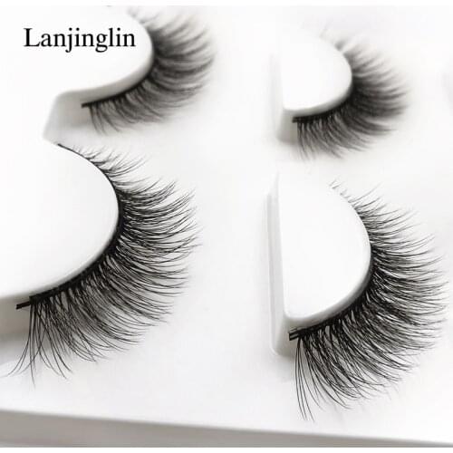 3 Pairs Multipack 3D Mink Lashes False Eyelashes Natural Long Wispy Fluffy Handmade Faux Cils Extension Lashes Makeup Tools