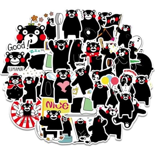 36Pcs Japan Cute Bear Kumamoto Cartoon Stickers For Mobile Phone Diy Refrigerator Skateboard Car Accessories Sticker